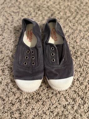 Cienta Charcoal Gray Kids’ Slip-On No Tie Canvas Sneakers